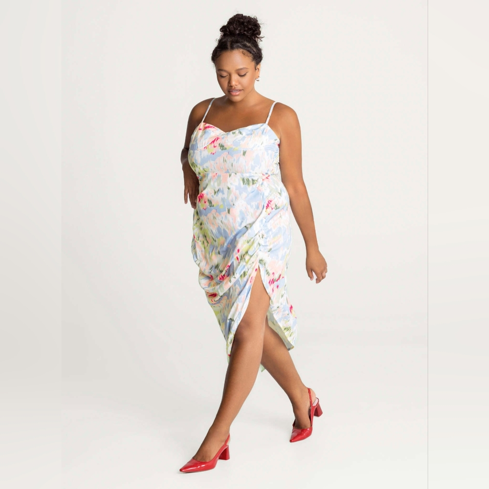 Cider Multicolor Dress with Red Accents